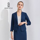 名師路小西裝女外套七分袖春秋裝新款純色一?？坌奚砥唇佣掏馓着?深藍色56 L