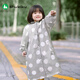 SHUKIKU兒童雨衣學(xué)生戶(hù)外防水輕便長(cháng)款幼兒雨披環(huán)保大童寶寶雨衣 灰色淘氣波點(diǎn) M碼120-130CM