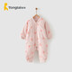 童泰嬰兒秋冬衣服夾棉爬服0-1歲寶寶棉服連體衣哈衣 粉色蘋(píng)果 80cm