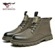 七匹狼男鞋冬季頭層牛皮薄絨男靴工裝馬丁靴D86423435747 卡其加絨 42