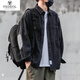 梵調(diào)（VEDEOL）牛仔外套男修身青年潮流男夾克春秋季上衣學(xué)生牛仔褂子男裝 黑色 L-體重110-130合適