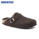 BIRKENSTOCK勃肯德國進(jìn)口男女款絨面革Boston shearling毛毛拖鞋 棕色窄版1020529 39