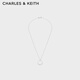 CHARLES&KEITH簡約圓環(huán)半寶石裝飾項鏈CK5-22120249 Silver銀色