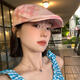 鯨曦韓版粉色愛心前進(jìn)帽女夏遮陽(yáng)顯臉小短檐鴨舌帽子報(bào)童帽反戴貝雷帽 愛心前進(jìn)帽【粉色】