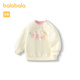 巴拉巴拉童裝寶寶打底衫T恤女童上衣秋冬款親膚舒適可愛(ài)甜美時(shí)尚 奶白10501 90
