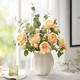 Harbor House 美式家居仿真花擺件客廳臥室三杈仿真玫瑰花假花裝飾花束禮物 Chloe黃玫瑰- 1支