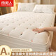 南極人（NanJiren）大豆夾棉床笠罩180x200床墊套床墊床罩保護(hù)套防水床笠床罩防塵罩 小花-簡(jiǎn)約白【A類母嬰級(jí)】 單床笠：180x200cm