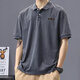 法式工裝男t恤美式復古短袖polo夏季寬松潮牌工裝翻領(lǐng)t恤潮流百搭 灰色 XL建議120-140斤