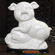 fw 陶瓷12十二生肖鼠?；⑼谬埳唏R羊猴雞狗豬招財瓷器桌面擺件家居裝飾品白瓷喬遷開(kāi)業(yè)禮品擺設工藝品 純白豬