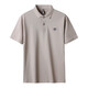胖大潮夏季中年男士商務(wù)短袖polo胖子寬松大肚子全棉加肥加大碼翻領(lǐng)t恤 卡其灰 5XL 建議體重210-220斤
