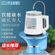 美能迪 自動(dòng)上水燒水壺純凈水包膠防燙燒水壺智能電熱水壺加熱一體式取水抽水器便攜式飲水機桶桌兩用 1L 藍色包塑玻璃壺款516D
