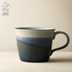 九土日式手工粗陶咖啡杯手沖復古窯變馬克杯個(gè)性情侶對杯家用水杯 窯變藍