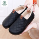啄木鳥(niǎo)秋冬季老北京布鞋女棉鞋加絨加厚保暖豆豆鞋防滑媽媽鞋防水懶人鞋 黑色 39
