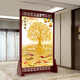 真尚美 中式實(shí)木入戶(hù)屏風(fēng)隔斷客廳玄關(guān)遮擋臥室辦公室金玉滿(mǎn)堂移動(dòng)座屏 胡桃木，120寬X200高上下鏤空
