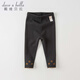 戴維貝拉（DAVE＆BELLA）兒童打底褲寶寶衣服女童休閑褲小女孩長(cháng)褲幼童加絨褲子秋冬童褲 深灰色 90 cm（建議身高80-90cm）