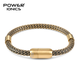 power ionics派恩潮牌小眾原創(chuàng  )男女網(wǎng)紋負離子硅膠礦物手環(huán)不生銹刻字鈦鋼手鏈 金色網(wǎng)紋 加大碼(手腕周長(cháng)18.5-20厘米)