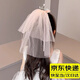 邁米德兒童頭紗女童公主發(fā)飾皇冠冰雪公主生日發(fā)夾花童蝴蝶結(jié)婚紗頭飾 粉色飄紗