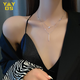 YYYDS S925銀雙層疊戴項(xiàng)鏈輕奢高級(jí)2025年新款女七夕情人節(jié)禮物送女友 S925銀雙層疊戴圓形一字項(xiàng)鏈