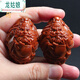 龍姑娘橄欖核雕刻巴西大核抓鬼鐘馗手把件手球一橄欖胡橄欖核雕刻大師級 35*50左右mm(一對)