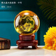 黃色水晶球風(fēng)水?dāng)[件內(nèi)雕龍晶球琉璃球轉(zhuǎn)運(yùn)珠鴻運(yùn)球客廳裝飾品喬遷 10cm內(nèi)雕龍水晶球+雙層木底座