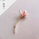杜緹新款復古中國風(fēng)粉色蓮花胸針女感小眾大衣西裝胸花別針飾品 淡粉蓮花胸針