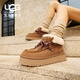 UGG秋季女士時(shí)尚舒適純色圓頭厚底保暖系帶休閑懶人鞋 1143954 CHE | 栗色 37