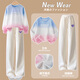 優(yōu)優(yōu)1點（Yoyo one）女童套裝2025春季新款秋裝女大童洋氣兒童春秋季時髦炸街 2749米白+4891藍漸變粉 170