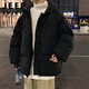 JEEP SPIRIT冬季羽絨服男士港風(fēng)寬松面包服大碼青少年學(xué)生潮流ins厚外套 黑色 XL -120-140斤