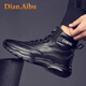 Dian.Aibu輕奢馬丁靴男2026春季新款英倫風(fēng)高幫真皮靴子男透氣防臭鞋子男 黑色【品牌馬丁靴】限量款 40