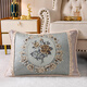 詩(shī)本歐式長(cháng)方形高精密抱枕靠墊大靠背客廳沙發(fā)提花靠枕床頭靠墊北歐風(fēng) 錦上添花-藍 30x50cm套+芯