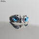 品岱貓頭鷹戒指ins小眾高級復古潮個(gè)性開(kāi)口戒指男首飾原創(chuàng  )情侶飾品 藍色 貓頭鷹戒指 簡(jiǎn)單裝