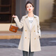 桂雪格春秋季流行風(fēng)衣女中長(cháng)款2024年新款韓版寬松休閑外套女士氣質(zhì)大衣 米色 XL （120-130斤）