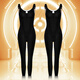 北極絨免穿文胸連體收腹束腰塑身衣熱拉絲新款軟收塑束身衣后脫直播同款 黑色+黑色【兩件換洗裝】 L