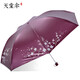 天堂傘雨傘女士太陽(yáng)傘三折黑膠款遮陽(yáng)傘彩膠鉛筆傘超輕超細折疊晴雨傘 21-酒紅色