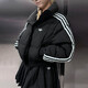 阿迪達斯（adidas）三葉草女裝棉衣 2025冬季新款保暖防風(fēng)短款運動(dòng)服寬松棉服面包服 經(jīng)典黑/時(shí)尚短款/主推款棉服 XL 【170建議體重130-140斤】