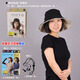 needsuvcut日本進(jìn)口防曬遮陽帽女防紫外線大帽檐遮臉夏季戶外太陽雙面漁夫帽 黑米雙面 有鋼絲