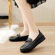 夜雨（NightRain）2026新款媽媽鞋子單鞋軟底防滑中年真皮春秋平底老人鞋中老年女鞋 黑色3780女單鞋 38 (240mm) 軟底防滑