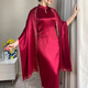 勤記醋酸披肩旗袍披肩婚禮媽媽外搭喜婆婆結婚婚宴禮服外套高檔薄款紅 酒紅色 金鉆