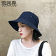 雪茜曼（XUEXIMAN）黑色漁夫帽女夏季韓版百搭日系防曬遮陽(yáng)太陽(yáng)帽子女盆帽素顏潮
