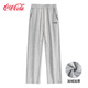 可口可樂(lè )（Coca-Cola）休閑褲男秋冬加絨加厚褲子衛褲直筒褲長(cháng)褲 灰色加絨 L(130-150斤)