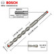 博世（BOSCH）電錘鉆頭S3圓柄四坑穿墻打孔6MM兩坑兩槽鉆頭8MM混凝土沖擊鉆頭 16*210mm