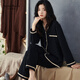杰麗·莫克（Jerrie Mock）寬松睡衣女春秋冬長(cháng)袖純棉新款小香風(fēng)顯瘦時(shí)尚家居服兩件套裝外穿 Q82233~小香風(fēng) M建議85-100斤