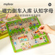 彌鹿（MiDeer）兒童玩具磁力板寶寶親子互動(dòng)英文字母認知木質(zhì)磁力迷宮·停車(chē)場(chǎng)