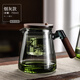 禾艾蘇（heisou）  耐熱飄逸杯泡茶壺新款胡桃木把玻璃內膽泡茶器茶水分離茶具套裝 煙灰胡桃木飄逸壺 750ml