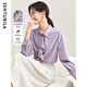 尚都比拉優(yōu)雅氣質(zhì)輕熟時(shí)尚飄帶領(lǐng)襯衫女長(cháng)袖雪紡衫通勤百搭上衣 紫色 M 