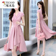 啄木鳥(niǎo)輕奢高端時(shí)尚連衣裙女夏季2025新款名媛氣質(zhì)女神范收腰顯瘦洋 粉紅色 XL 【建議118-130斤