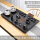 承韻尚樽（VHUNSZON）整塊烏金石茶盤(pán)全自動(dòng)一體茶具套裝家用功夫電磁爐客廳簡(jiǎn)約大茶臺 18窗花款 玻璃套裝（85X45X3）