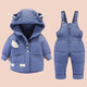 親智嬰兒羽絨服 分體新款寶寶男童套裝洋氣小童1-5歲童冬裝兩件套加厚 藍色(尺碼偏大) 90 cm [2-3周歲,身高86-95
