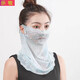 示牧新款防風(fēng)面紗冰絲透氣護臉三角絲巾女掛耳圍脖套護頸圍巾薄款戶(hù)外 蕾絲款藍色