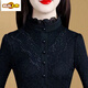 初徑2026不加絨新款打底秋冬洋氣黑色蕾絲小衫遮肉顯瘦上衣 薄款 4XL